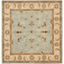 Heritage Bruce Traditional Light Blue/Beige Wool Square Rug, 4' x 4'