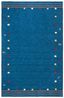 Blue Hand-Knotted Wool 6' x 9' Rectangular Area Rug