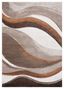 Beige and Brown Mid-Century Modern Synthetic Area Rug