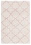 Hudson 4' x 6' Pink and Ivory Geometric Shag Rug