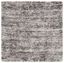 Cream and Grey Square Shag Area Rug, 4' x 4'