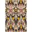 Hand-Tufted Silk Road Ikat Wool Rug in Beige/Brown, 4' x 6'