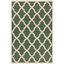 Green and Creme Geometric Indoor/Outdoor Square Rug