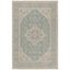 Aqua and Cream Synthetic Non-slip Indoor Outdoor Rug 48" x 26"