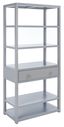 Johni 74" Gray Mahogany 1-Drawer 5-Shelf Etagere