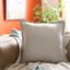 Gray Cotton Blend Square Throw Pillow with Flanged Edges