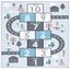 Grey and Blue Kids Hopscotch Play Rug, 39" Square