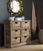 Vintage White 6-Basket Wicker Storage Chest