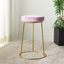 Kellie Lilac Velvet and Gold Modern Round Counter Stool