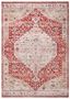 Vintage-Style Silky Sheen Red & Beige 8' x 10' Synthetic Rug