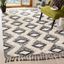 Kenya Black and Ivory Hand-Knotted Wool 9' x 12' Area Rug