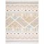 Ivory and Blue Hand-Knotted Wool Tribal Rug, 10' x 14'