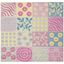 Handmade Geometric Wool Kids Square Rug in Pink & Multi, 59"