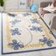 Ivory and Blue Butterfly Wool Kids 6' x 9' Area Rug