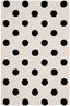 Ivory and Black Polka Dot Wool Kids Rug, 3' x 5'