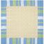 Blue and Taupe Handmade Wool Kids Square Rug