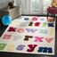 Ivory Alphabet Hand-Tufted Wool Kids Rug, 5' x 8'