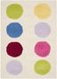 Ivory and Multi Polka Dot Kids Hand-Tufted Wool Rug, 2' x 3'