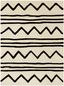 Ivory and Black Geometric Wool Kids Area Rug, 6' x 9'