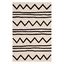 Ivory and Black Geometric Wool Kids Rug 3' x 5'