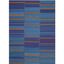 Handwoven Blue and Orange Wool 4' x 6' Kilim Rug