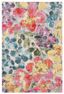 Blue and Yellow Floral Synthetic Stain-Resistant Rug, 3' x 5'