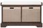 Contemporary Farmhouse Brown Storage Bench with Cushion and Basket Drawers
