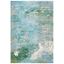 Blue and Green Synthetic Low Pile Area Rug