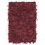 Red Hand-Knotted Leather Shag Square Area Rug, 5' x 5'