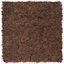 Saddle Brown Hand-Knotted Leather Shag Square Rug