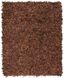 Saddle Brown Hand-Knotted Leather Shag Area Rug 5' x 8'