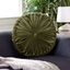 Leila Green Velvet Round Tufted Throw Pillow