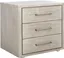 Light Grey Mahogany 3-Drawer Nightstand with Silver Pulls