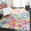 4' x 6' Blue Floral Synthetic Easy Care Area Rug