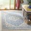 Blue and Cream Geometric Synthetic Area Rug 4' x 6'