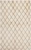 Handmade Cream and Brown Wool Shag Area Rug, 6' x 9'