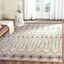 Ivory and Brown Hand-Knotted Geometric Wool Rug, 8' x 10'