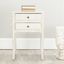 Beige Transitional Solid Poplar Rectangular End Table with Storage