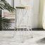 Transitional White and Gold Metal Bar Stool with Hairpin Legs