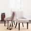 Taupe Linen Upholstered Side Chair with Espresso Wood Legs