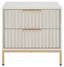 Lylia White and Gold 2-Drawer Fluted Nightstand