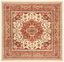 Ivory and Rust Tufted Square Synthetic Area Rug