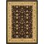 Black and Ivory Hand-Knotted Synthetic Floral Area Rug