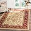 Ivory and Red Tufted Synthetic 9' x 12' Area Rug