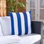 Macie Navy and White Striped 18" Outdoor Pillow