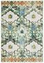 Ivory and Green 9' x 12' Flat Woven Cotton Synthetic Rug