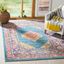 Light Blue and Orange Bohemian Synthetic Area Rug, 8' x 10'