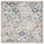 Ivory and Aqua 10' Square Reversible Synthetic Area Rug