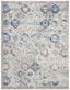 Ivory and Aqua 10' x 14' Reversible Cotton Synthetic Rug