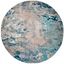 Modern Boho Blue and Grey Synthetic 5' Round Area Rug